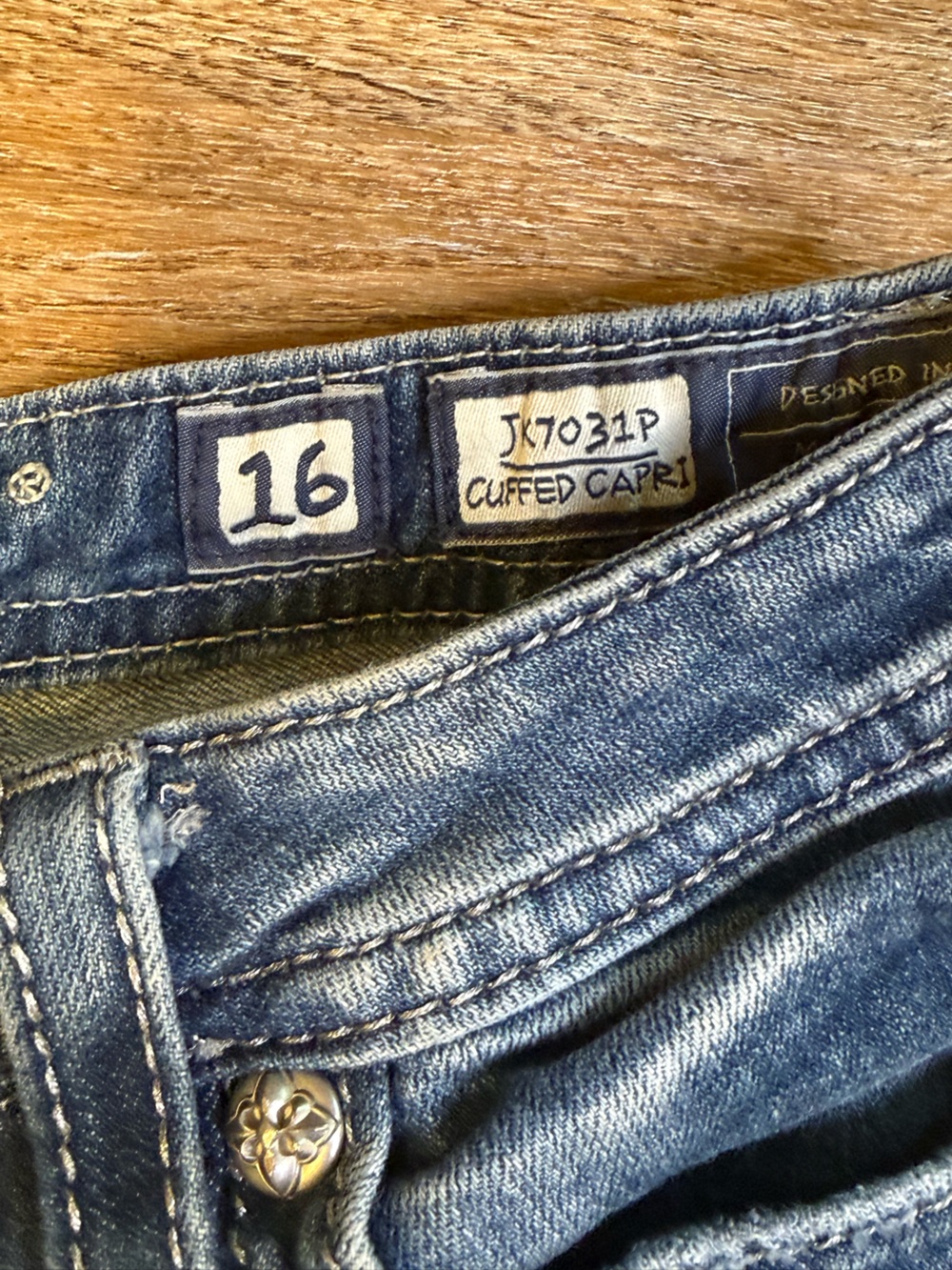 Classic Blue Denim Jeans - Faded Wash - Picture 2 of 4